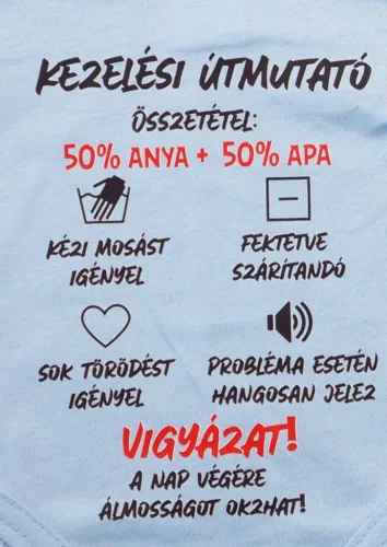 Feliratos rövid ujjú baba body