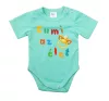 Feliratos rövid ujjú baba body