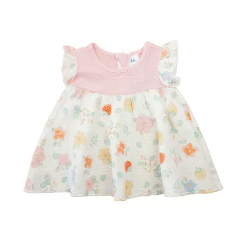 Szamóca ruha Virágos géz 086