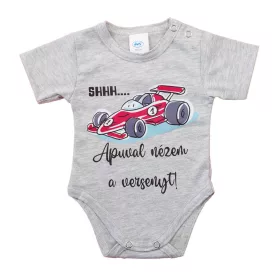 Feliratos rövid ujjú baba body