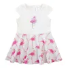 Ujjatlan pamut kislány ruha, flamingó mintával