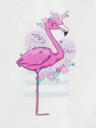 Ujjatlan pamut kislány ruha, flamingó mintával