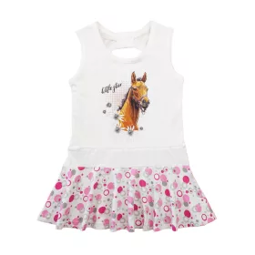 Ujjatlan pamut kislány ruha, lovas mintával