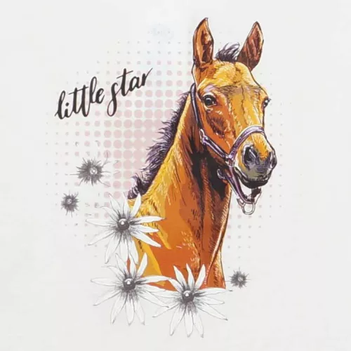 Ujjatlan pamut kislány ruha, lovas mintával