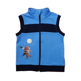 Belül bolyhos kisfiú mellény – Állatos mintával