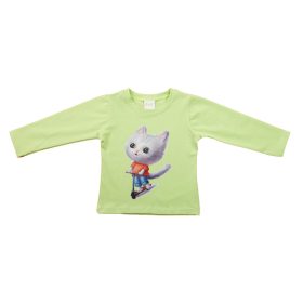 Hosszú ujjú lány póló – Cica mintával