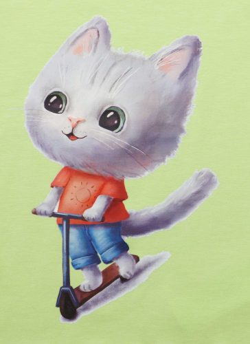 Hosszú ujjú lány póló – Cica mintával