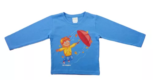 Hosszú ujjú fiú póló - kisfiú mintával