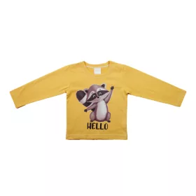 Hosszú ujjú fiú póló - mosómedve mintával