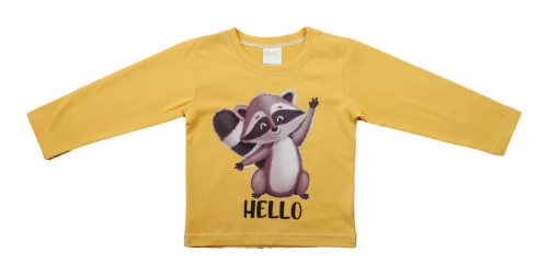 Hosszú ujjú fiú póló - mosómedve mintával