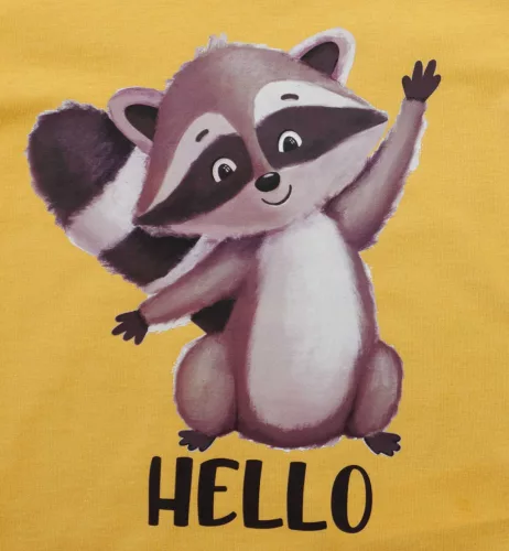 Hosszú ujjú fiú póló - mosómedve mintával