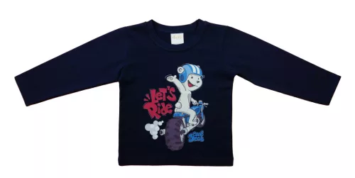 Hosszú ujjú fiú póló - maci mintával