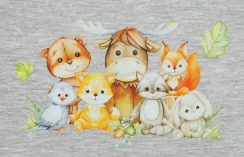 Belül bolyhos, hosszú ujjú baba rugdalózó – Állatos mintával