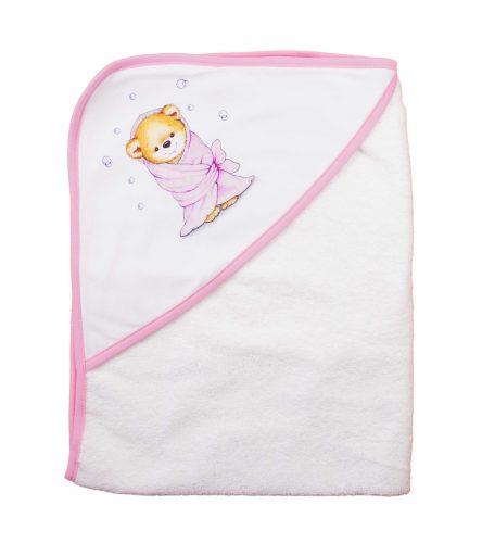 Baba kapucnis törölköző macis mintával 70x90