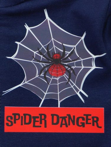 Belül bolyhos fiú szabadidő szett pókos mintával