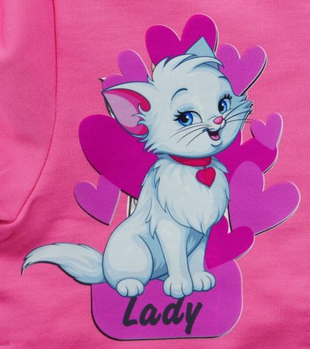 2 részes pamut kislány szabadidő szett cica mintával