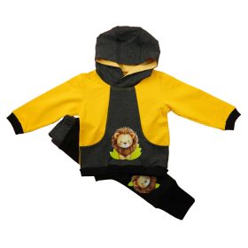 2 részes kisfiú szabadidő szett oroszlános mintával