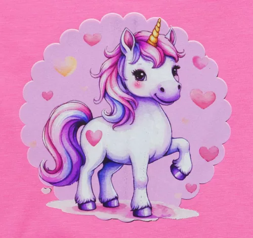 Hosszú ujjú kislány ruha – Unikornis mintával