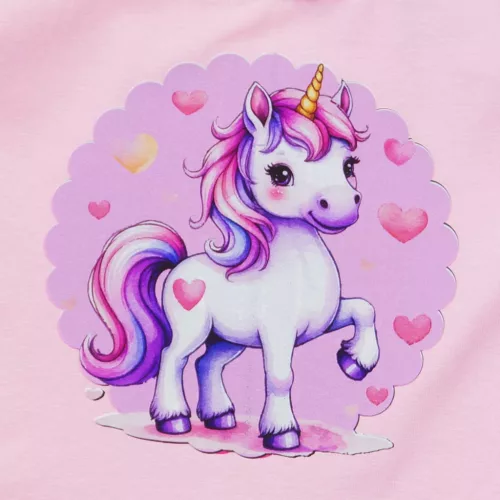 Hosszú ujjú kislány ruha – Unikornis mintával