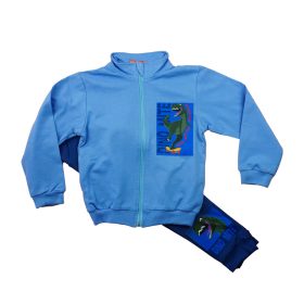 Belül bolyhos fiú szabadidő szett dínos mintával