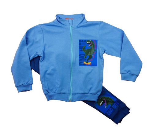 Belül bolyhos fiú szabadidő szett dínos mintával