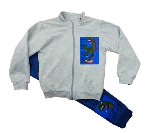 Belül bolyhos fiú szabadidő szett dínos mintával