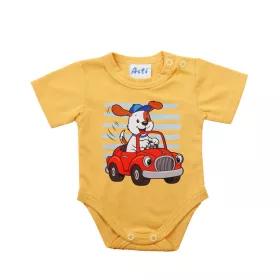 Rövid ujjú baba body Kutyás mintával
