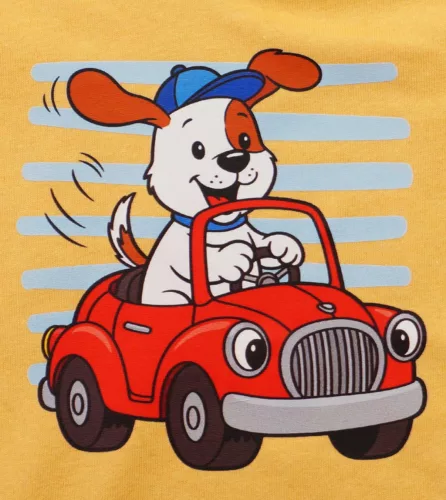 Rövid ujjú baba body Kutyás mintával