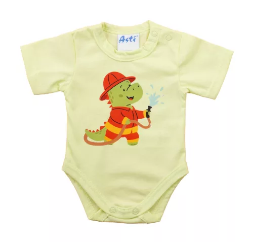 Rövid ujjú baba body Dínós mintával