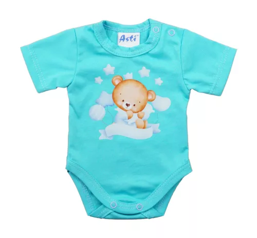 Rövid ujjú baba body Macis mintával