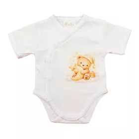 Rövid ujjú elöl patentos baba body Macis mintával