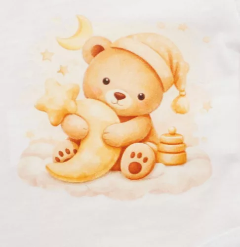 Rövid ujjú elöl patentos baba body Macis mintával