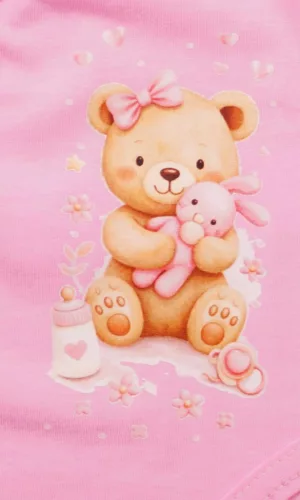 Rövid ujjú elöl patentos baba body Macis mintával