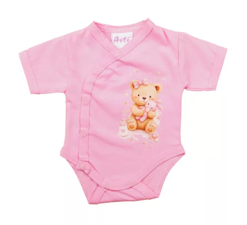 Rövid ujjú elöl patentos baba body Macis mintával