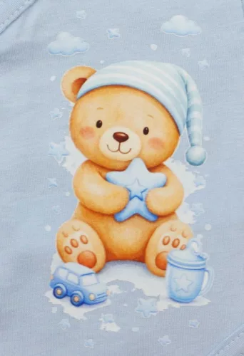 Rövid ujjú elöl patentos baba body Macis mintával