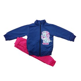 Belül bolyhos Lányka szabadidő szett Cica mintával