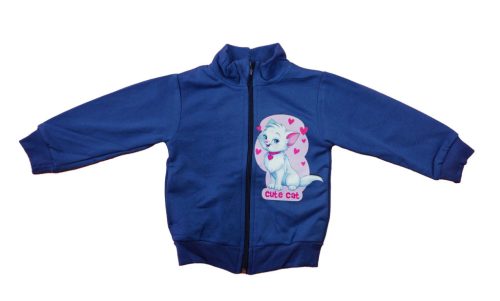 Belül bolyhos Lányka szabadidő szett Cica mintával