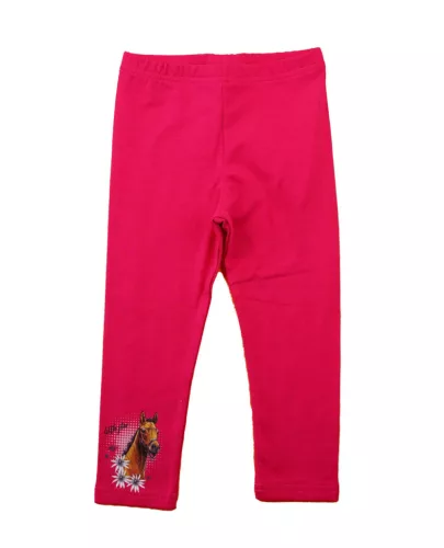 Kislány bolyhos leggings Lovas mintával