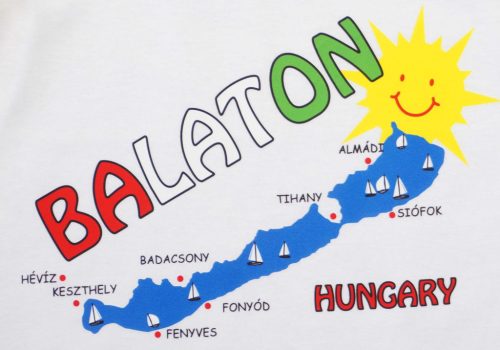 Baba, gyerek feliratos "Balaton" atléta