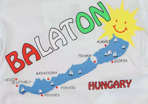 Rövid ujjú baba body Balaton felirattal