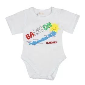Rövid ujjú baba body Balaton felirattal