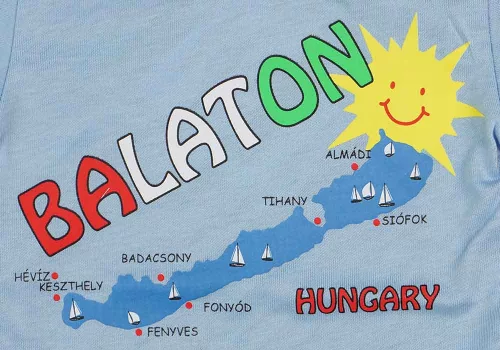 Rövid ujjú baba body Balaton felirattal