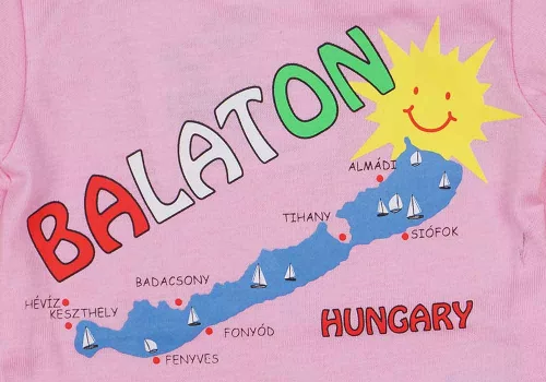 Rövid ujjú baba body Balaton felirattal