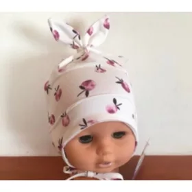 Minimanó Pamut nyuszifüles sapka - Pink barack (34) 