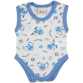 Béka mintás ujjatlan baba body