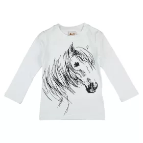 Lovas mintás hosszú ujjú lányka póló