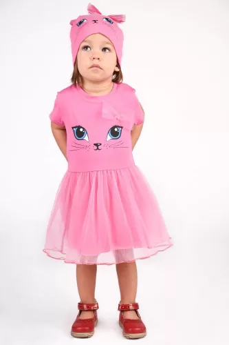 Cicás rövid ujjú tüllös ruha