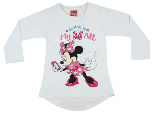 Disney Minnie lányka hosszított fazonú hosszú ujjú póló flitterrel