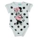 Disney Minnie pöttyös-csillámos rövid ujjú baba body fehér