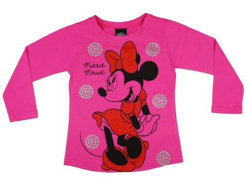 Disney Minnie lányka hosszú ujjú póló piros glitter